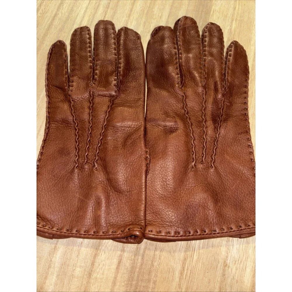 Vintage brown leather Gloves Grandoe Sz Large Philippines Women's